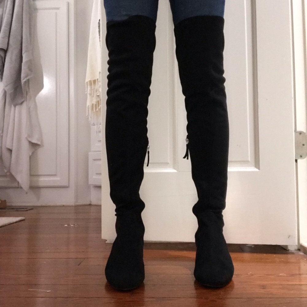 Zara Suede Over Knee Boots